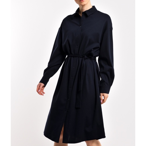 Max Mara Weekend navy button down collar dress L - Picture 2 of 8